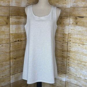 LOGO LORI GOLDSTEIN STRIPED RIBBED EVERYDAY CASUAL WEAR STRETCH TUNIC TANK LARGE